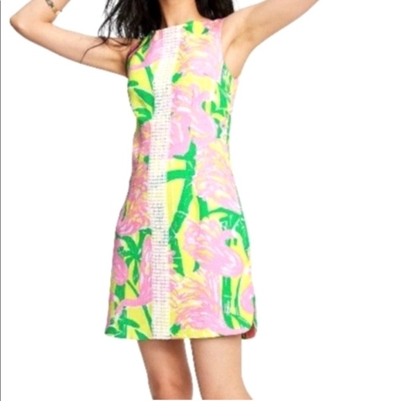 Lilly Pulitzer for Target Dresses & Skirts - Lilly Pulitzer x Target Flamingo Fan Dance Pink & Green Shift Dress Size 16 NWT